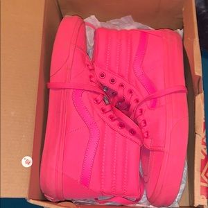 Neon Pink Unisex Vans Shoes
